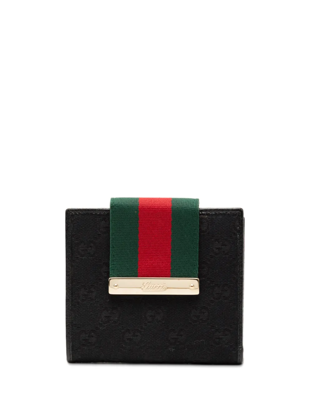 Gucci Pre-Owned 2000-2015 GG Canvas Web Compact Wallet small wallets - Nero