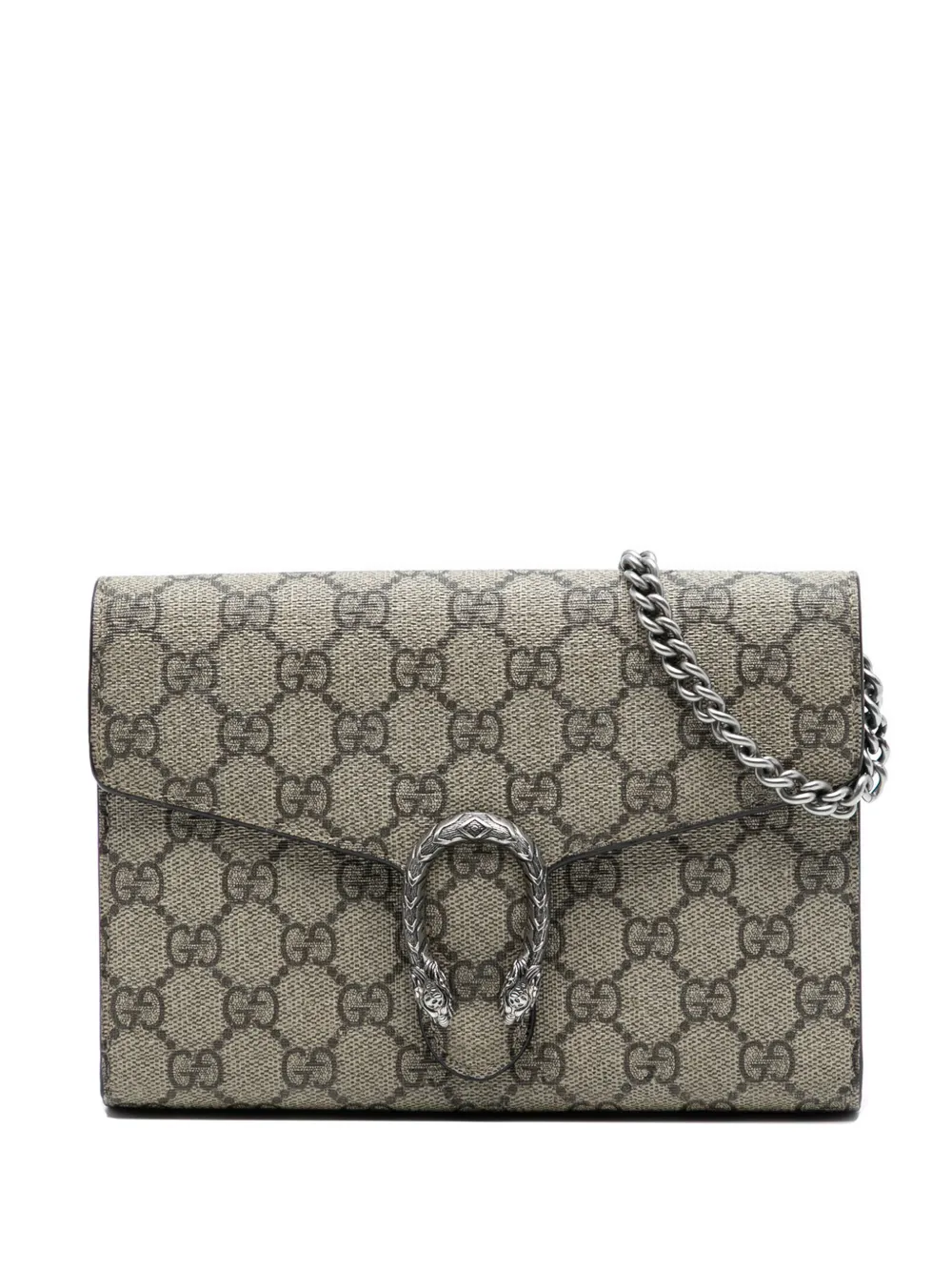 Gucci Pre-Owned 2016-2025 GG Supreme Dionysus Chain Wallet crossbody bag - Marrone