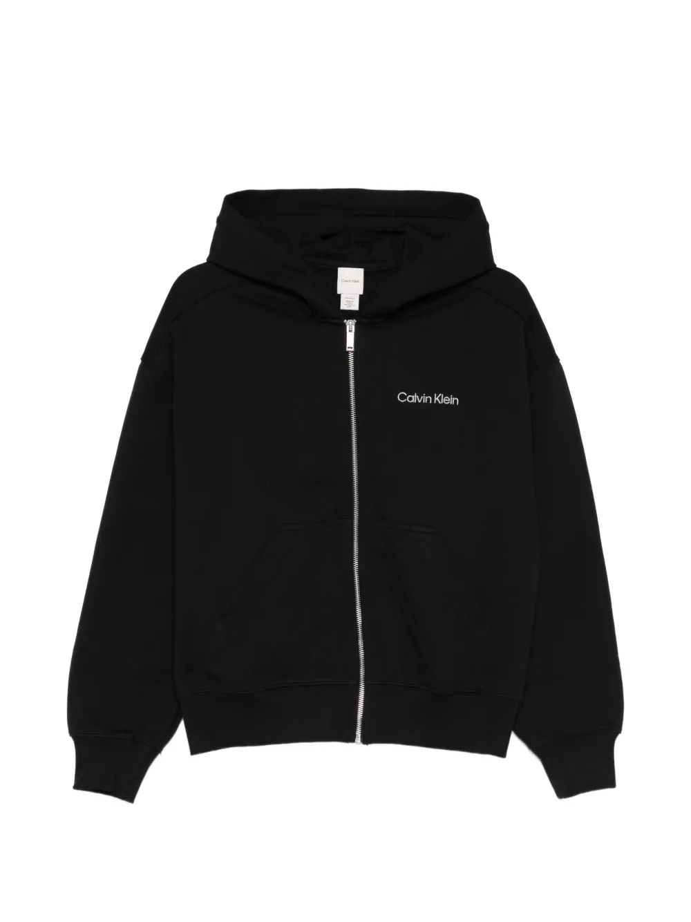 Calvin Klein Hoodie mit Logo-Stickerei - Schwarz