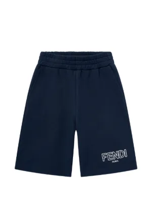 Fendi Kids FFジャカード ショートパンツ | ブルー | FARFETCH JP