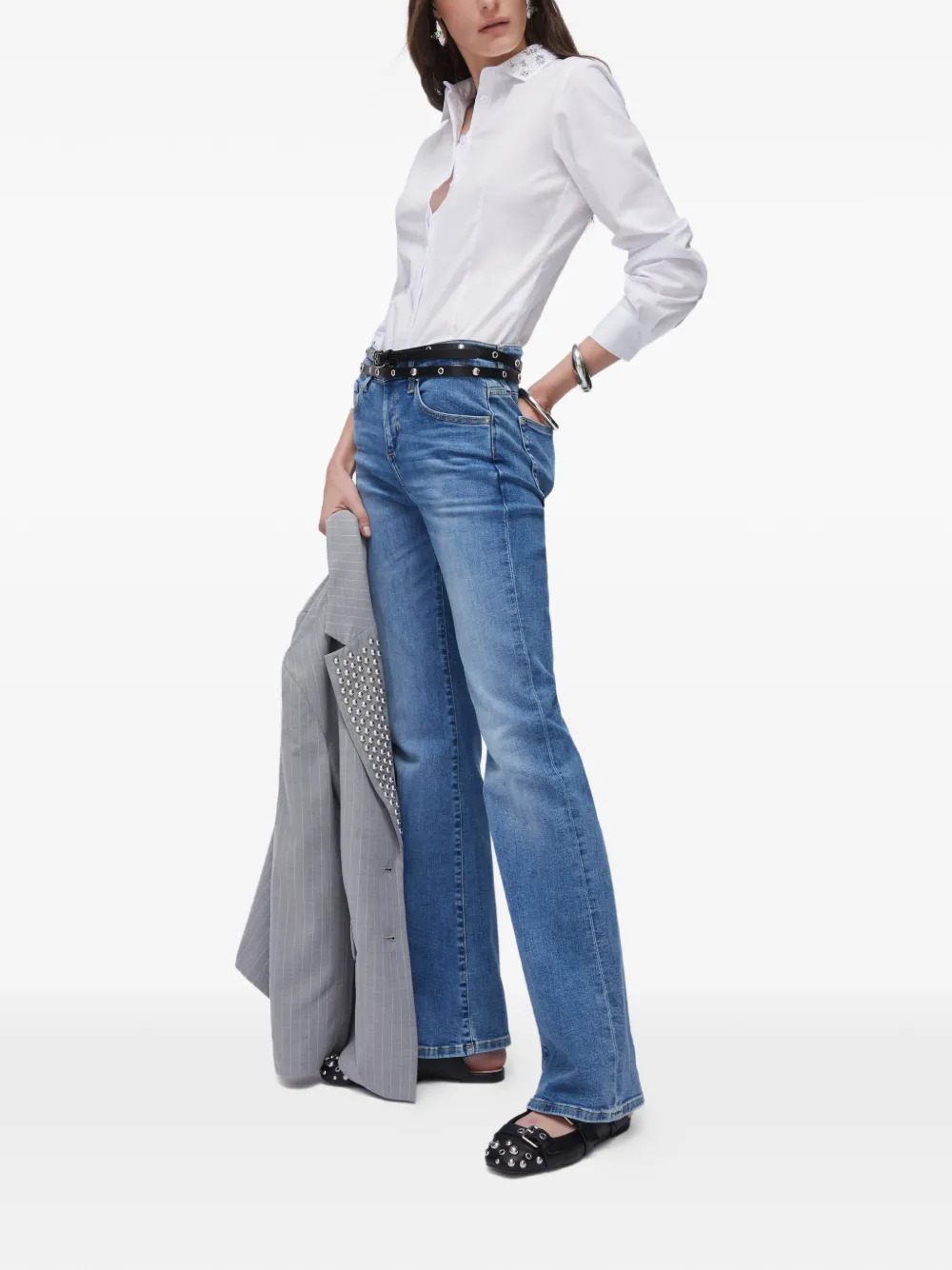  Liu Jo Stone-bleached Bootcut Jeans - Blue 