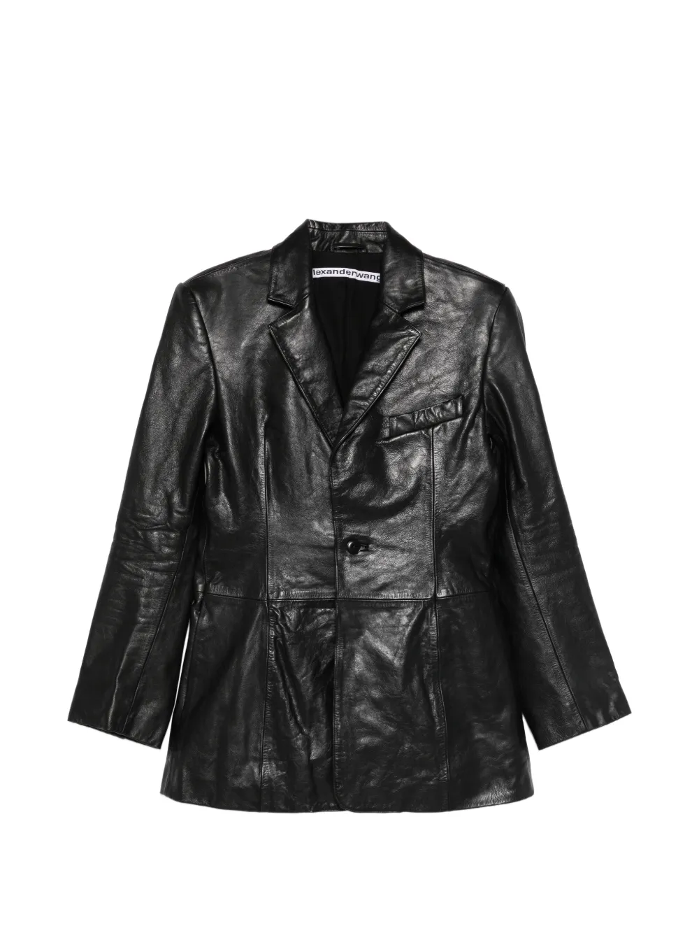 Alexander Wang leather single-breasted blazer - Nero