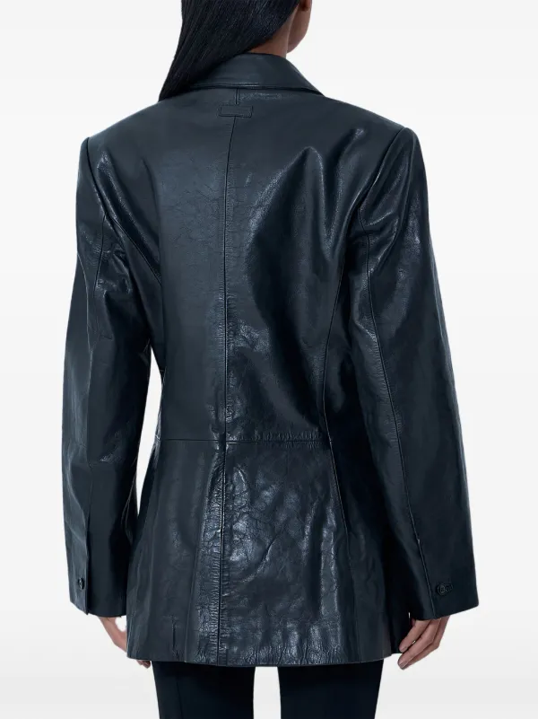 Alexander Wang レザーシングルジャケット | ブラック | FARFETCH JP