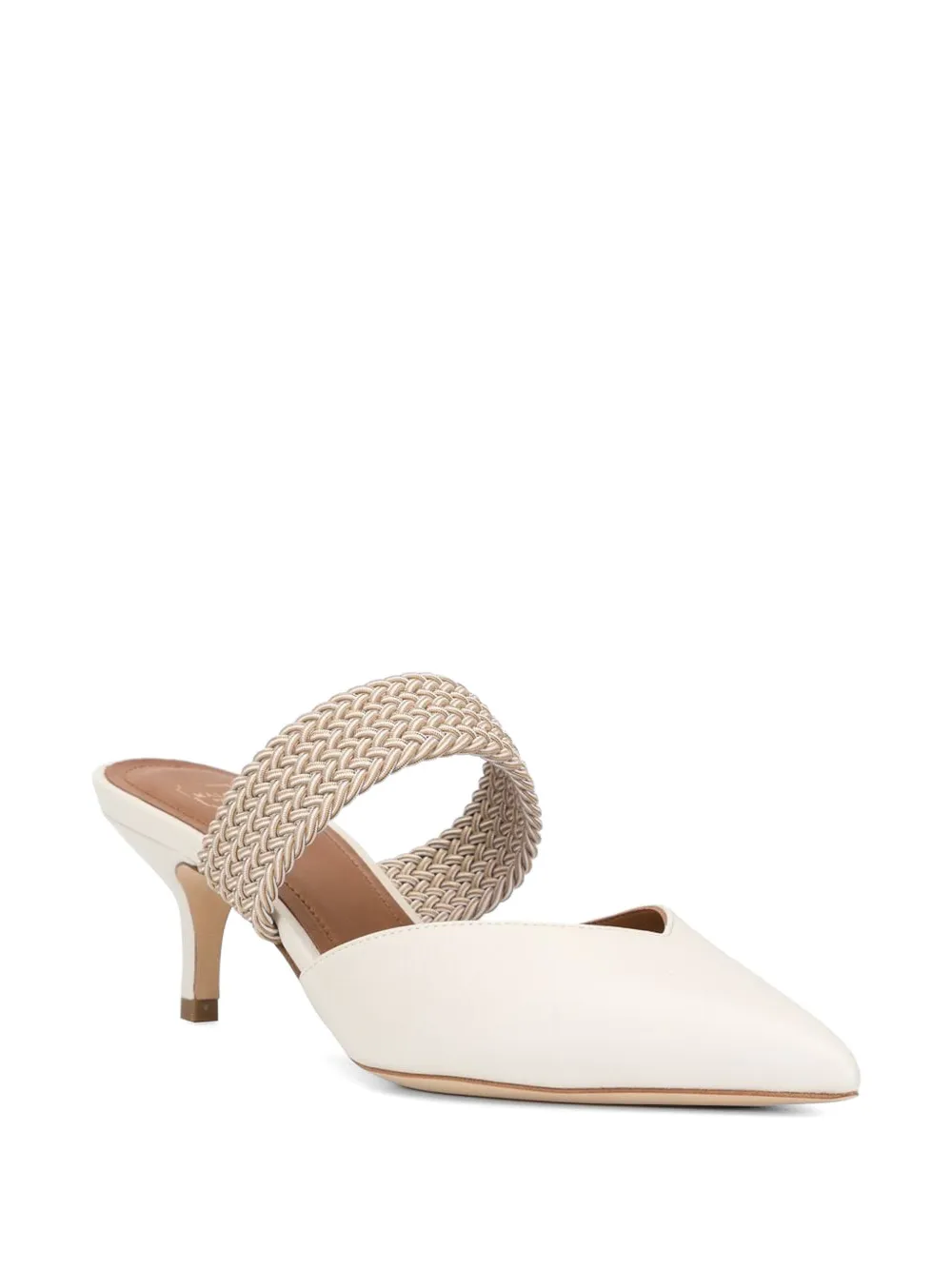 Malone Souliers Maisie 85 woven-strap leather mules Wit