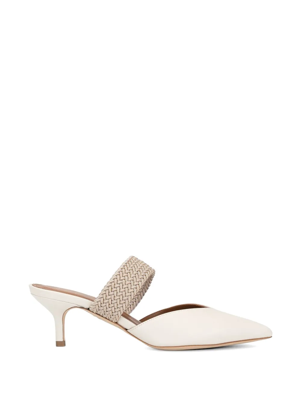 Malone Souliers Maisie 85 woven-strap leather mules Wit