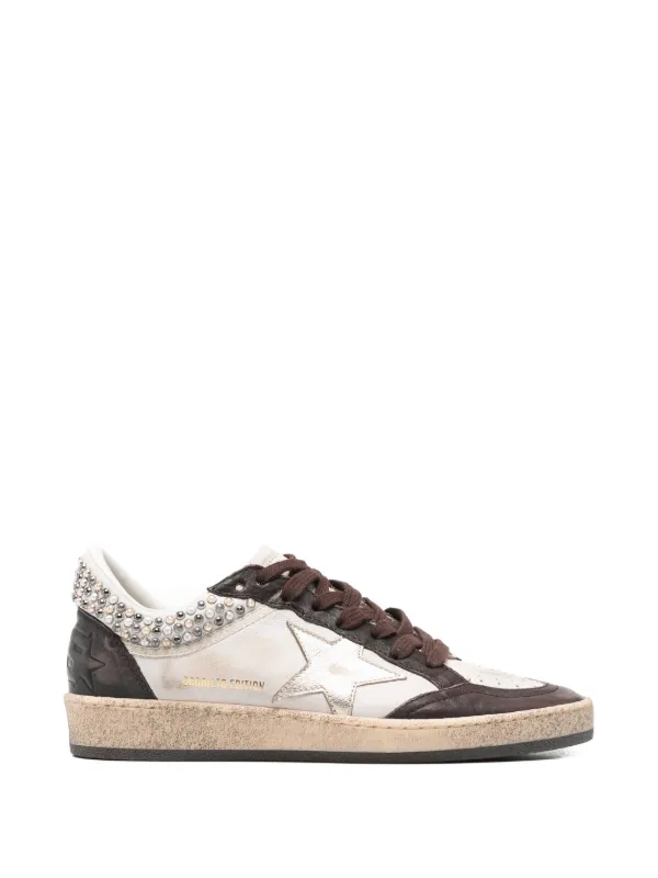Golden Goose Star Embellished Sneakers in Brown