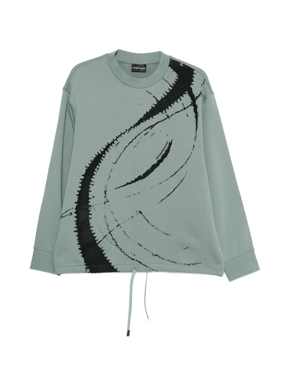 Emporio Armani abstract print drawstring sweatshirt - Verde