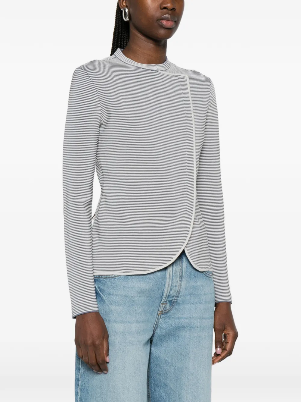  Emporio Armani Striped Jacket - Grey 