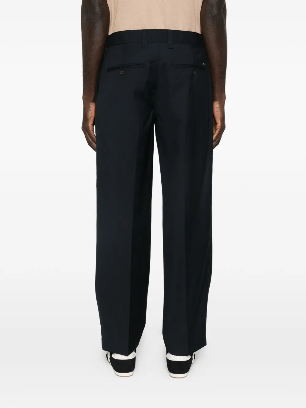 Emporio Armani Wollen broek met logodetail Zwart