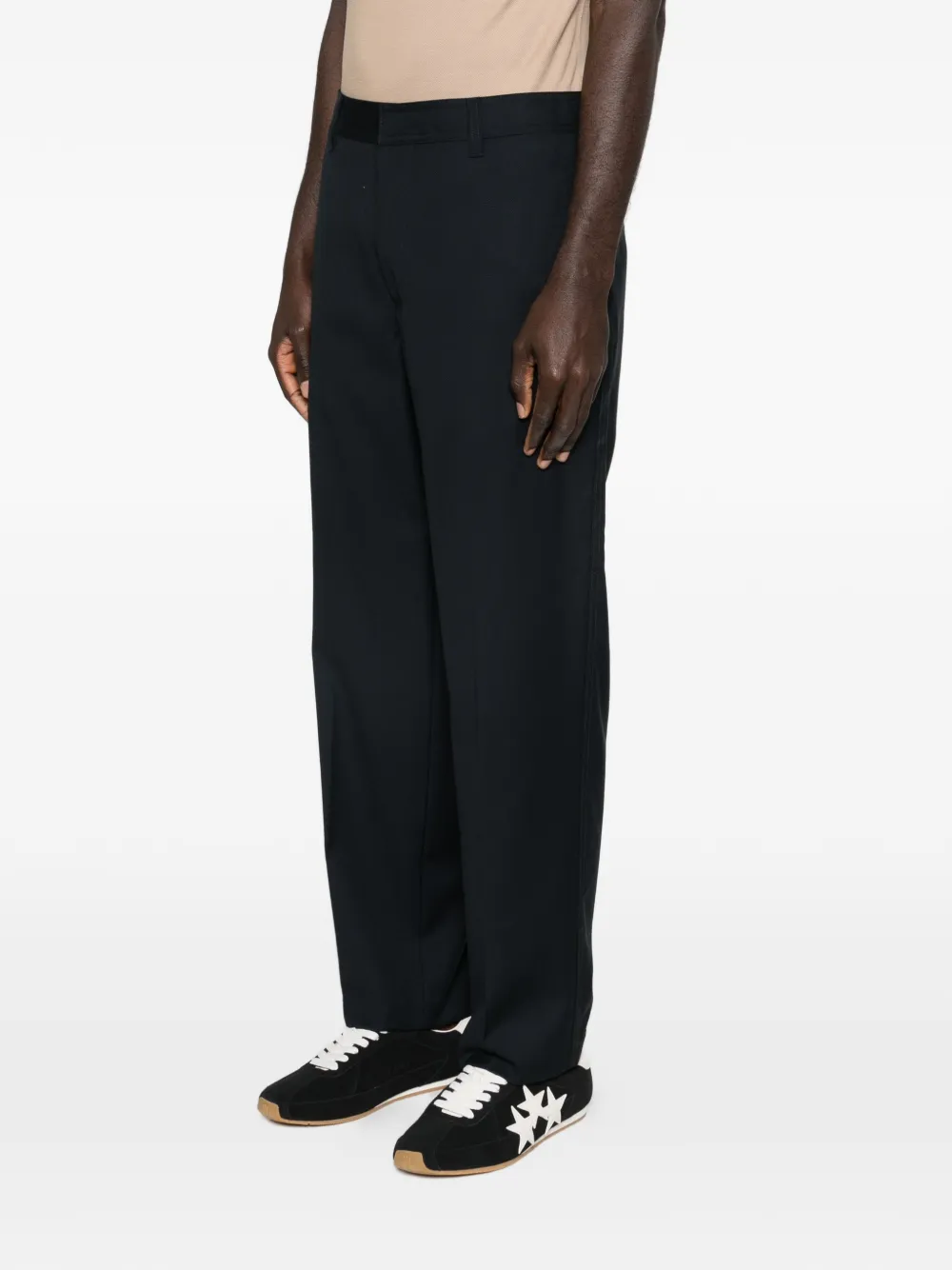 Emporio Armani Wollen broek met logodetail Zwart