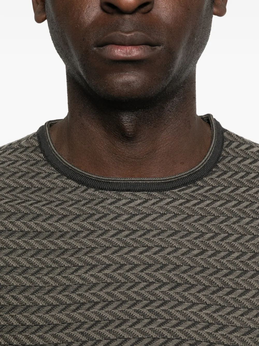 Emporio Armani Trui met patroon en ronde hals Groen