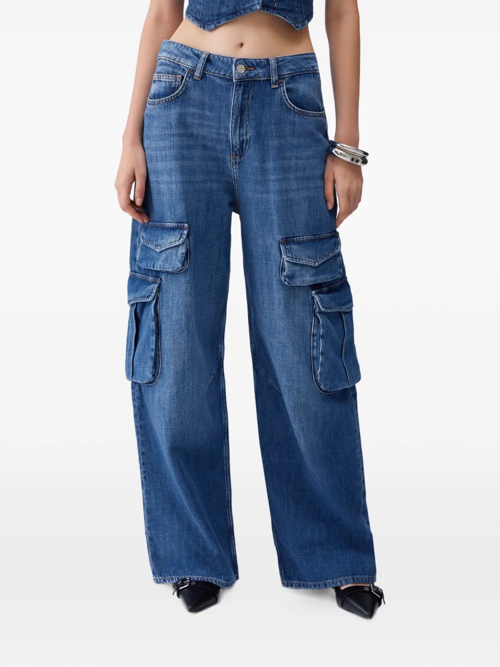 LIU JO cargo-pocket straight-leg jeans - Blu