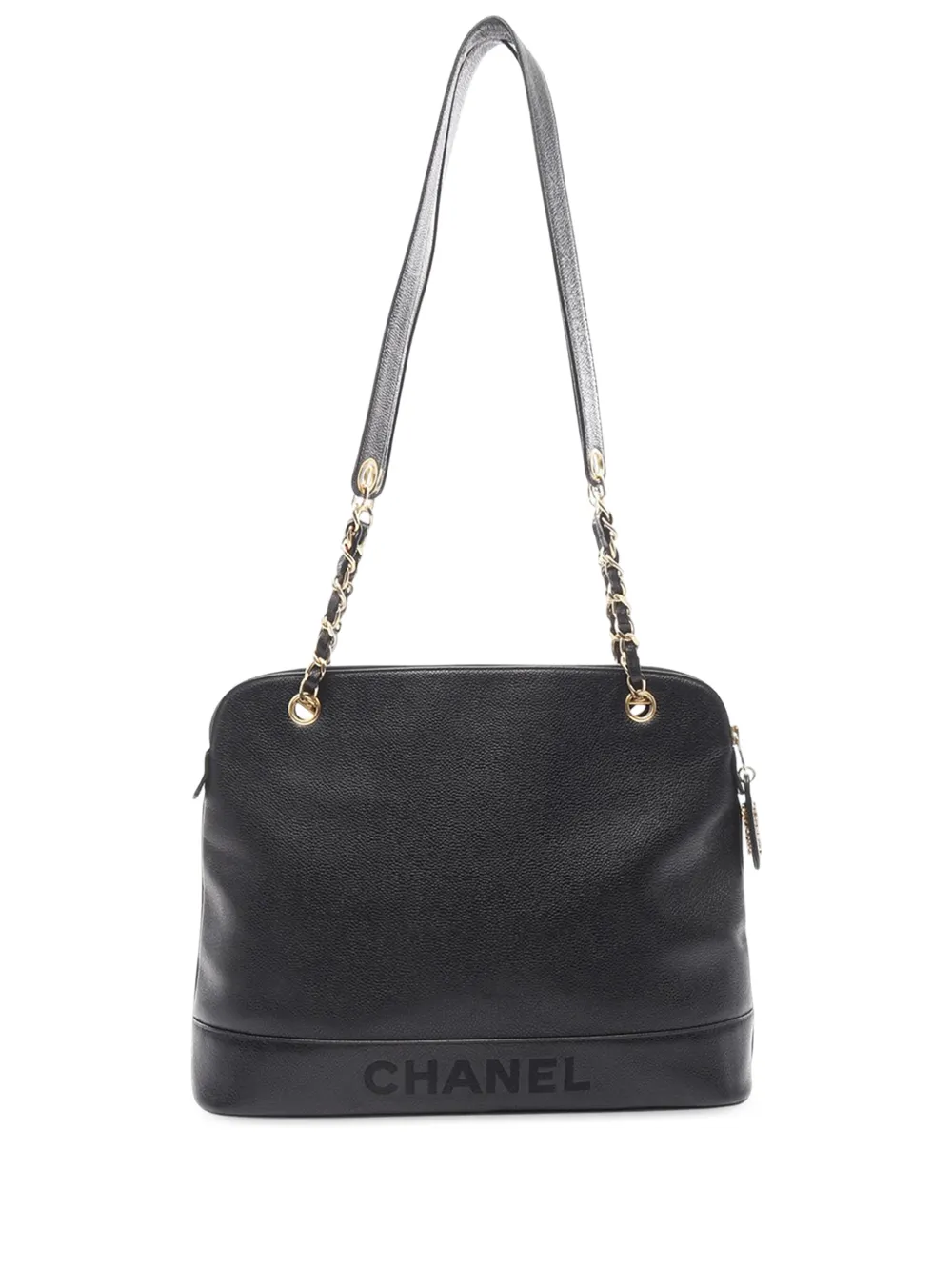 CHANEL Pre-Owned 1996-1997 Caviar Logo Chain shoulder bag - Nero