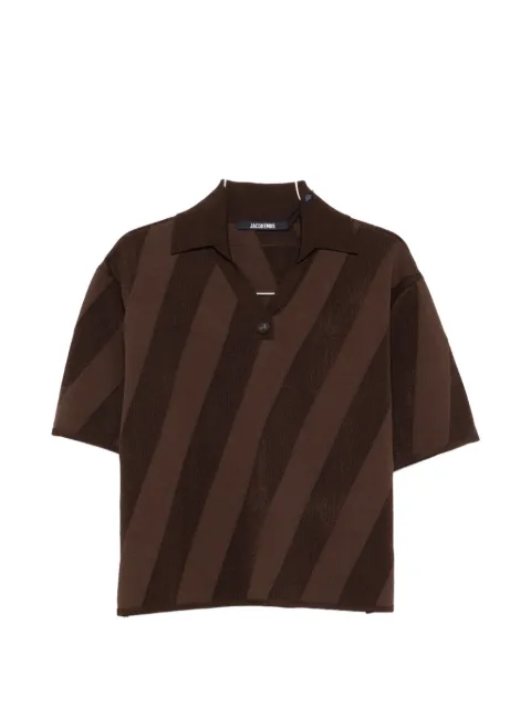 Jacquemus stripped V-neck polo shirt