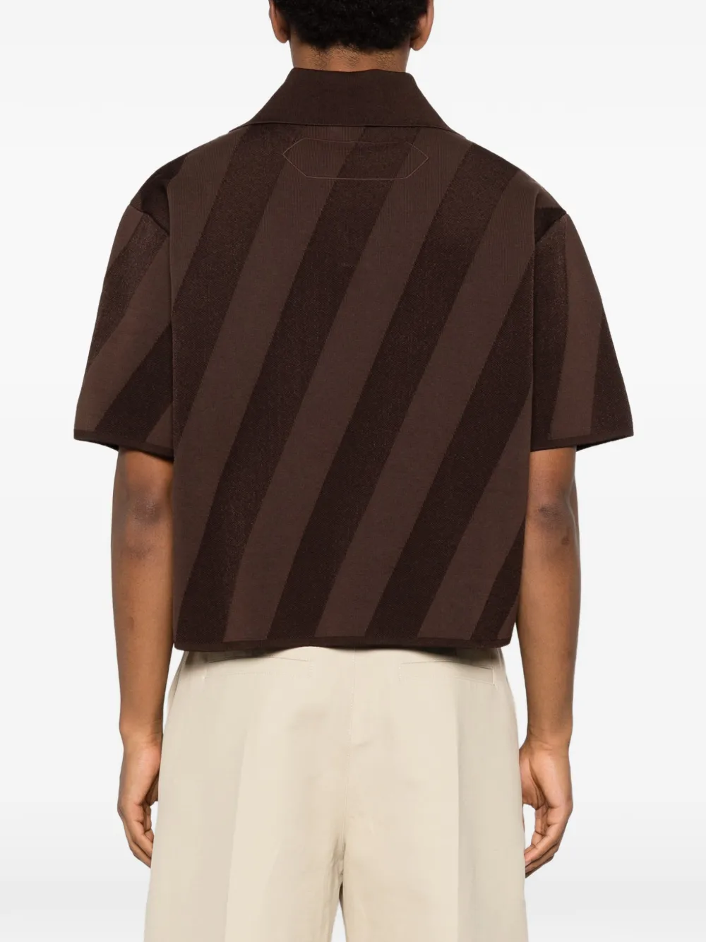 Jacquemus Gestreept poloshirt met V-hals Bruin
