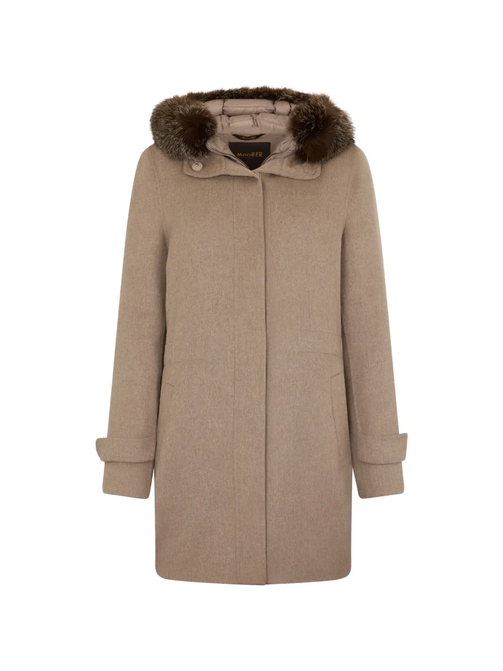 Moorer faux-fur hood coat - Toni neutri