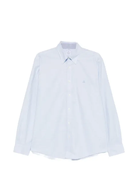 Brooks Brothers button-up logo-embroidered shirt