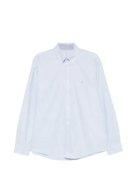 Brooks Brothers button-up logo-embroidered shirt