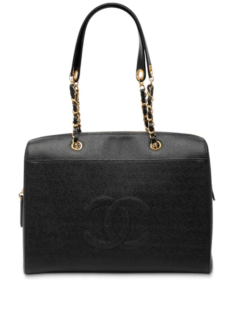 CHANEL Pre-Owned 1997-1999 CC Caviar Front Pocket Chain tote bag