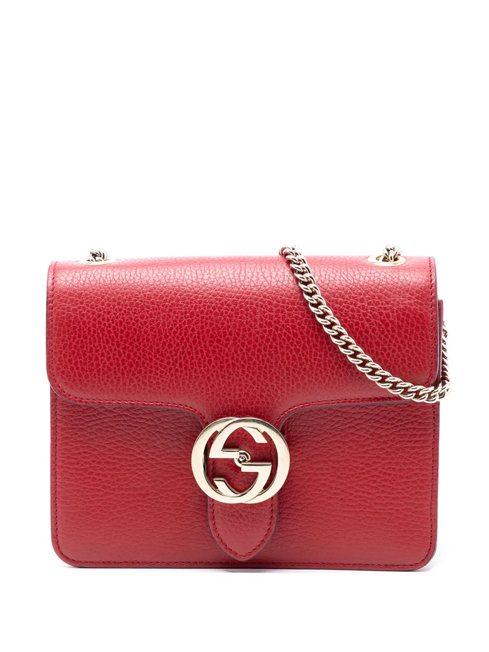 Gucci Pre-Owned 2016-2025 Small Dollar Calfskin Interlocking G crossbody bag - Rosso