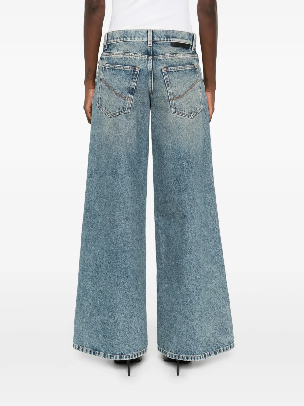 Stella McCartney Jeans met vijf zakken en riemlus Blauw