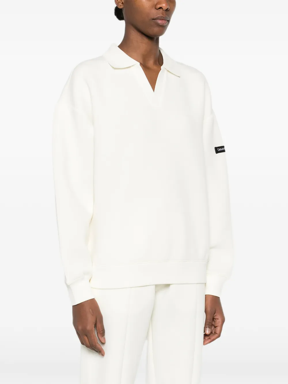  Calvin Klein Collar Long-sleeve Top - Neutrals 