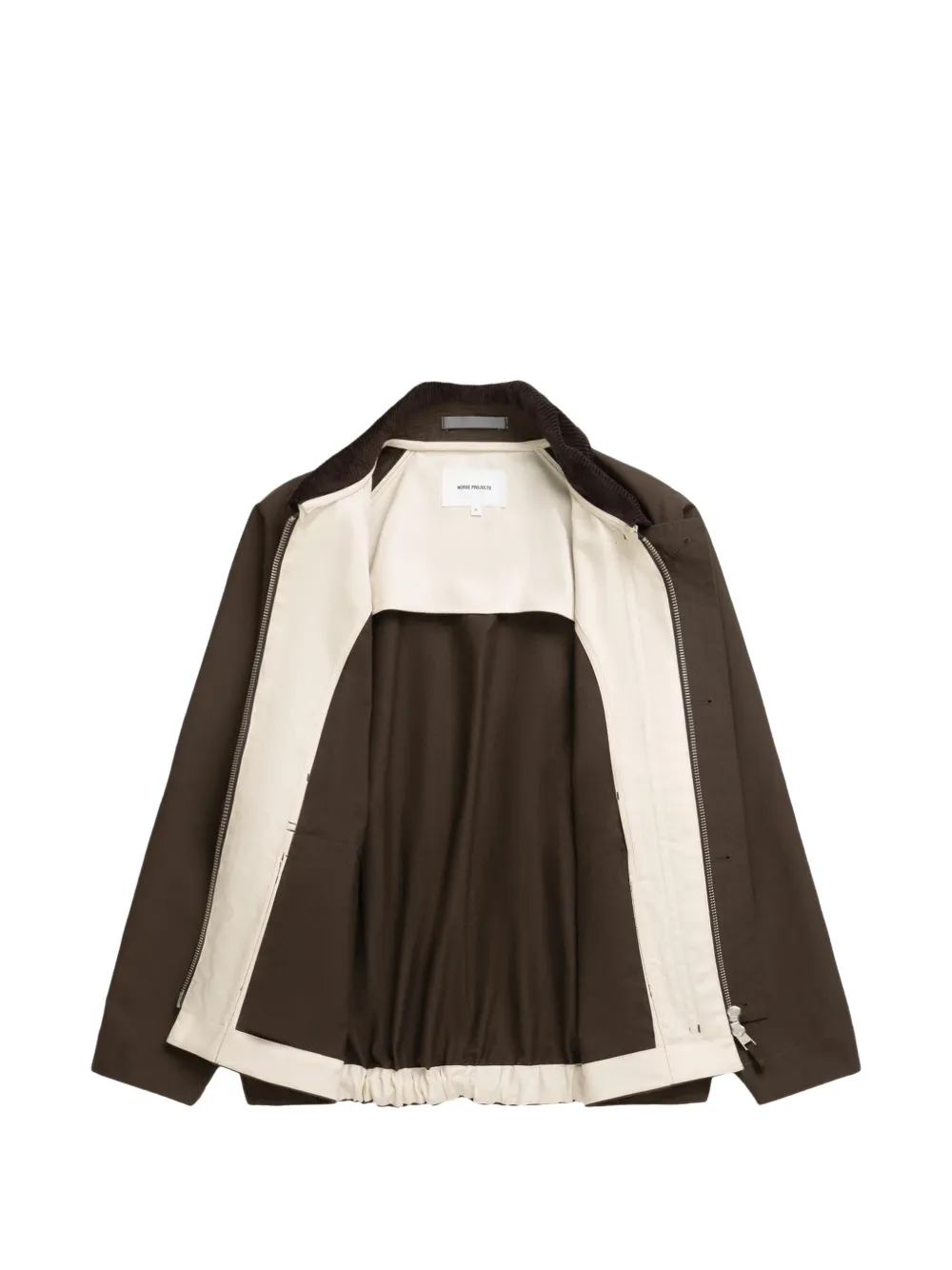 Norse Projects Jas met ribfluwelen kraag Bruin