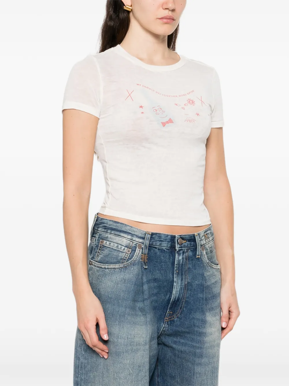  Re/done Printed T-shirt - Neutrals 