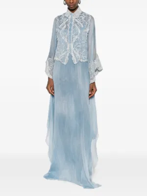 【美品】ERMANNO SCERVINO 上質シルク フリルワンピース ドレス Ermanno Scervino ワンピース通販 - FARFETCH