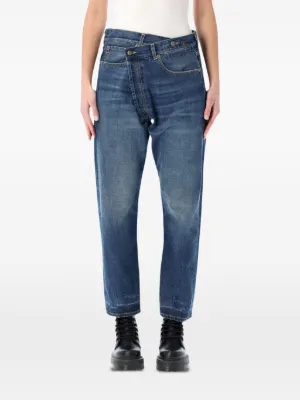 VETEMENTS distressed-effect wide-leg Jeans | Blue | FARFETCH