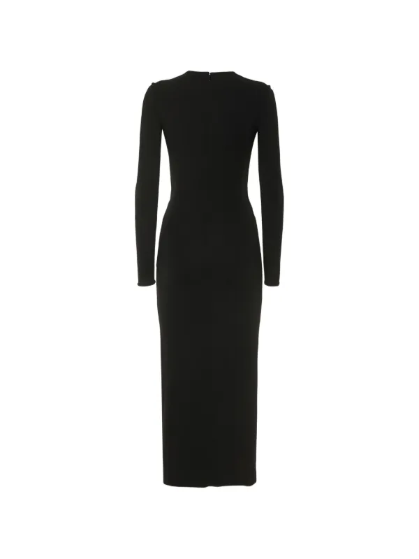 long sleeve wrap short dress Ariadne Mini Dress – Black 8 / Black