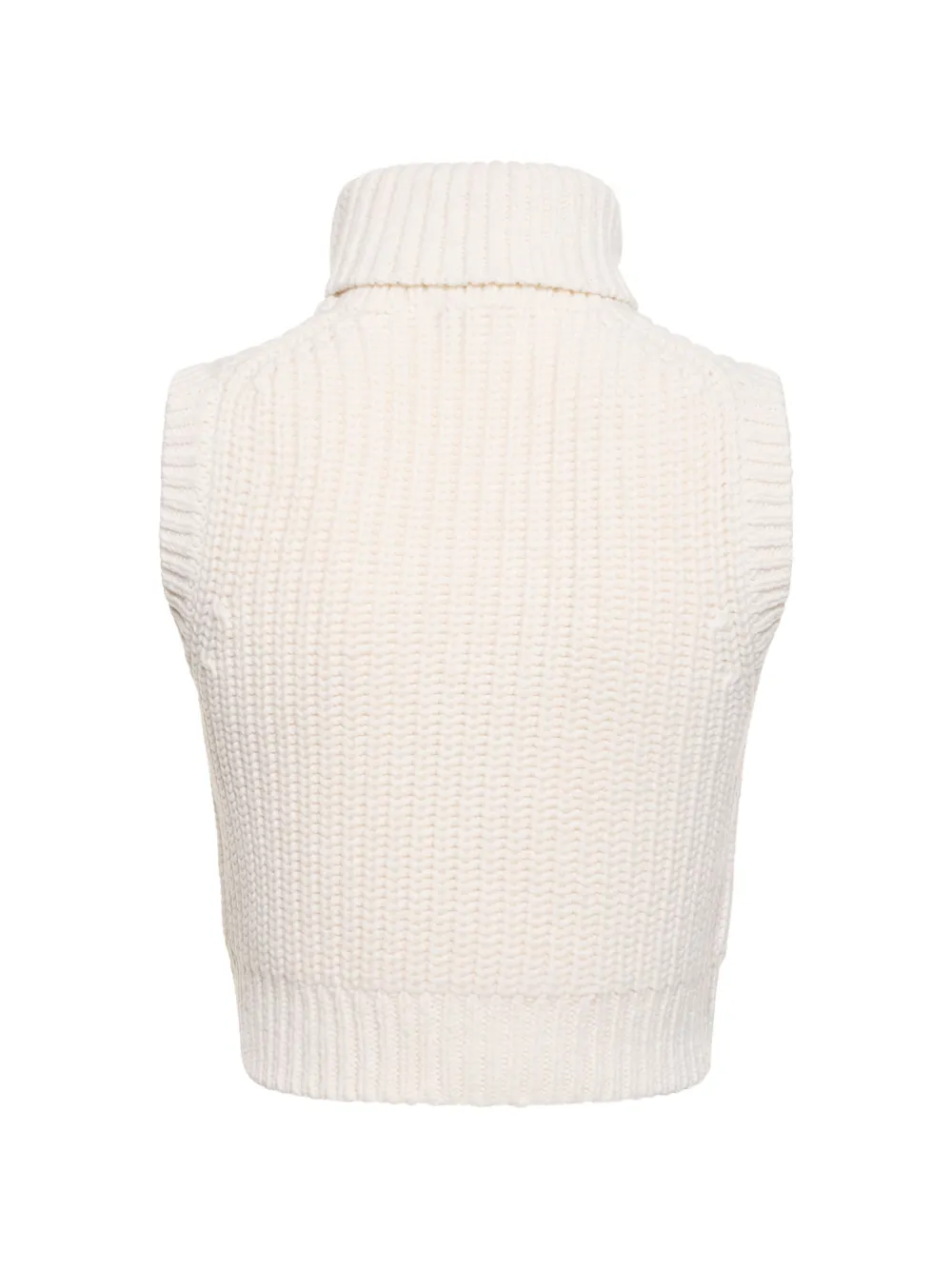  Michael Kors Ribbed High-collar Vest - White 