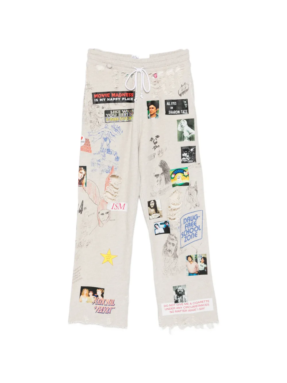 Paly Movie Madness distressed track pants - Grigio