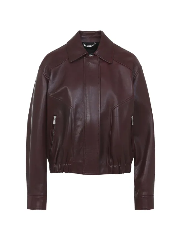 Versace Leather Blouson in Red