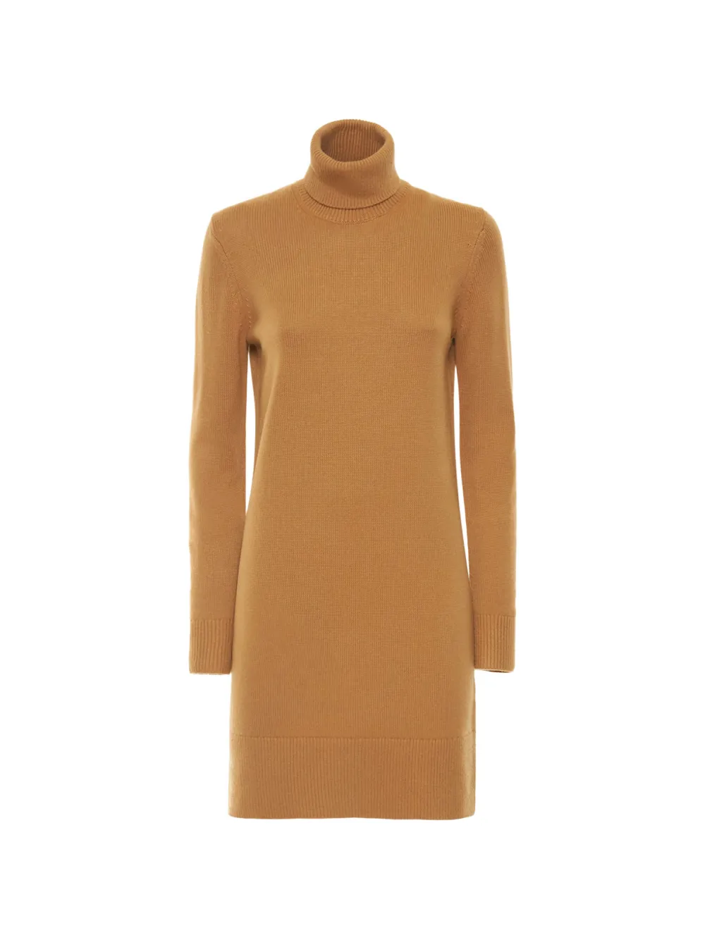 Michael Kors high-neck ribbed knit midi dress - Marrone