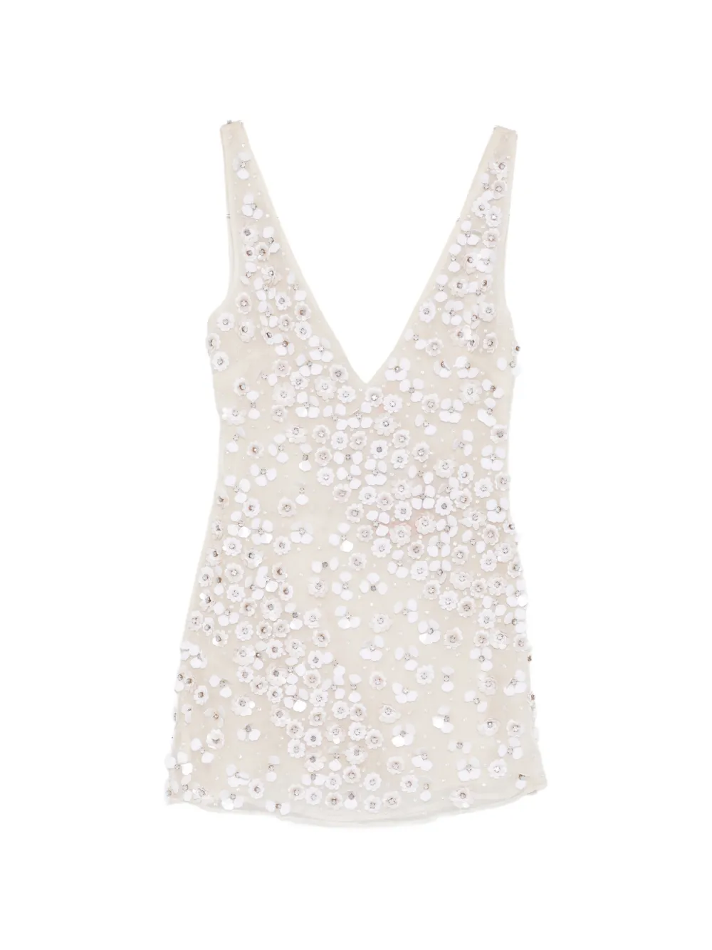 Cult Gaia sequin floral mini dress - Neutrals
