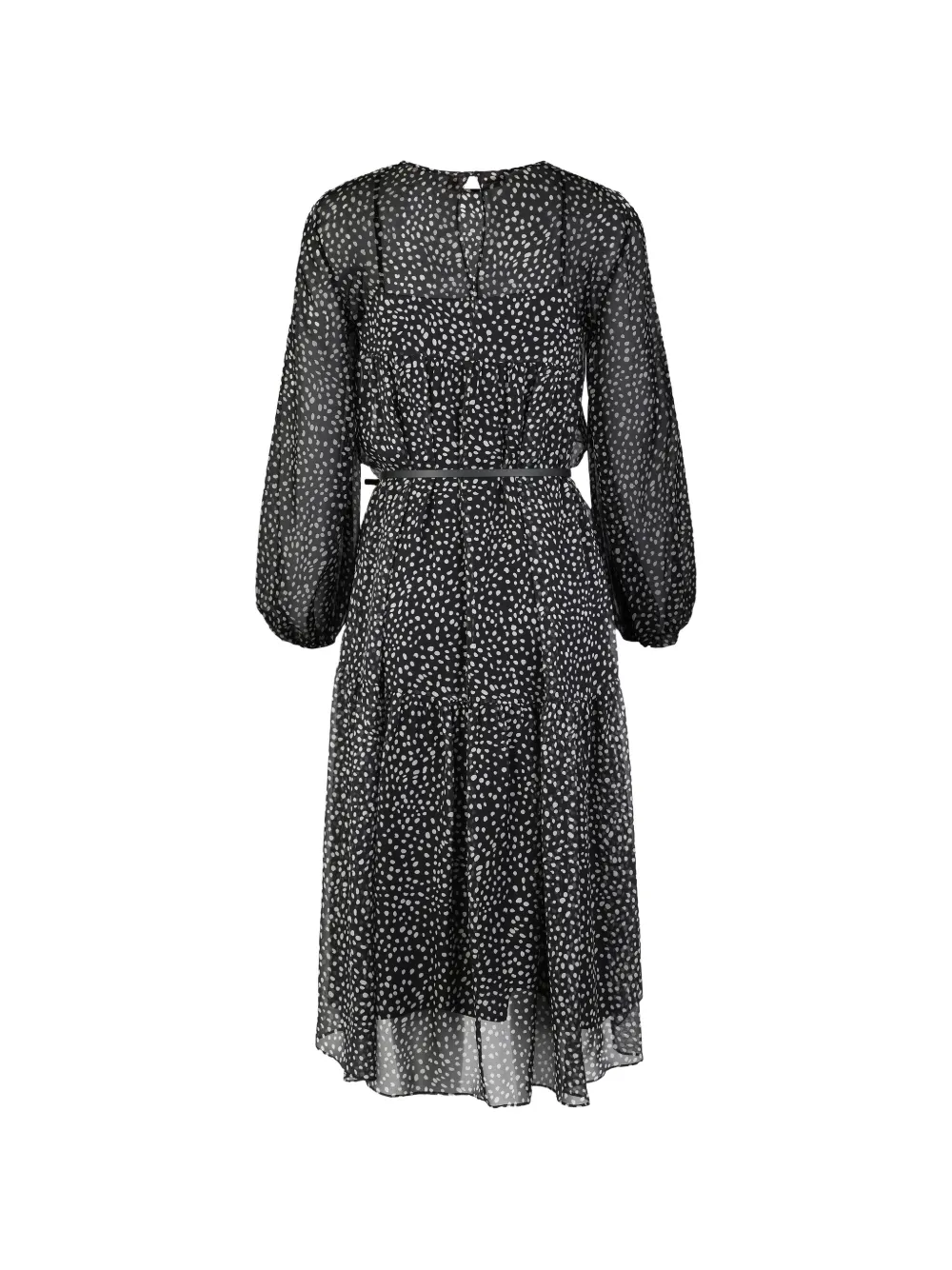 Max Mara polka dot ruffled dress - Zwart