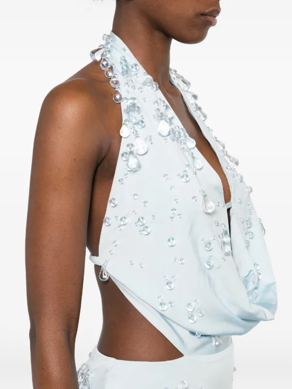 Cult Gaia Cutout Beaded Mini Dress | Blue | FARFETCH Cult Gaia Cutout Beaded Mini Dress | Blue | FARFETCH