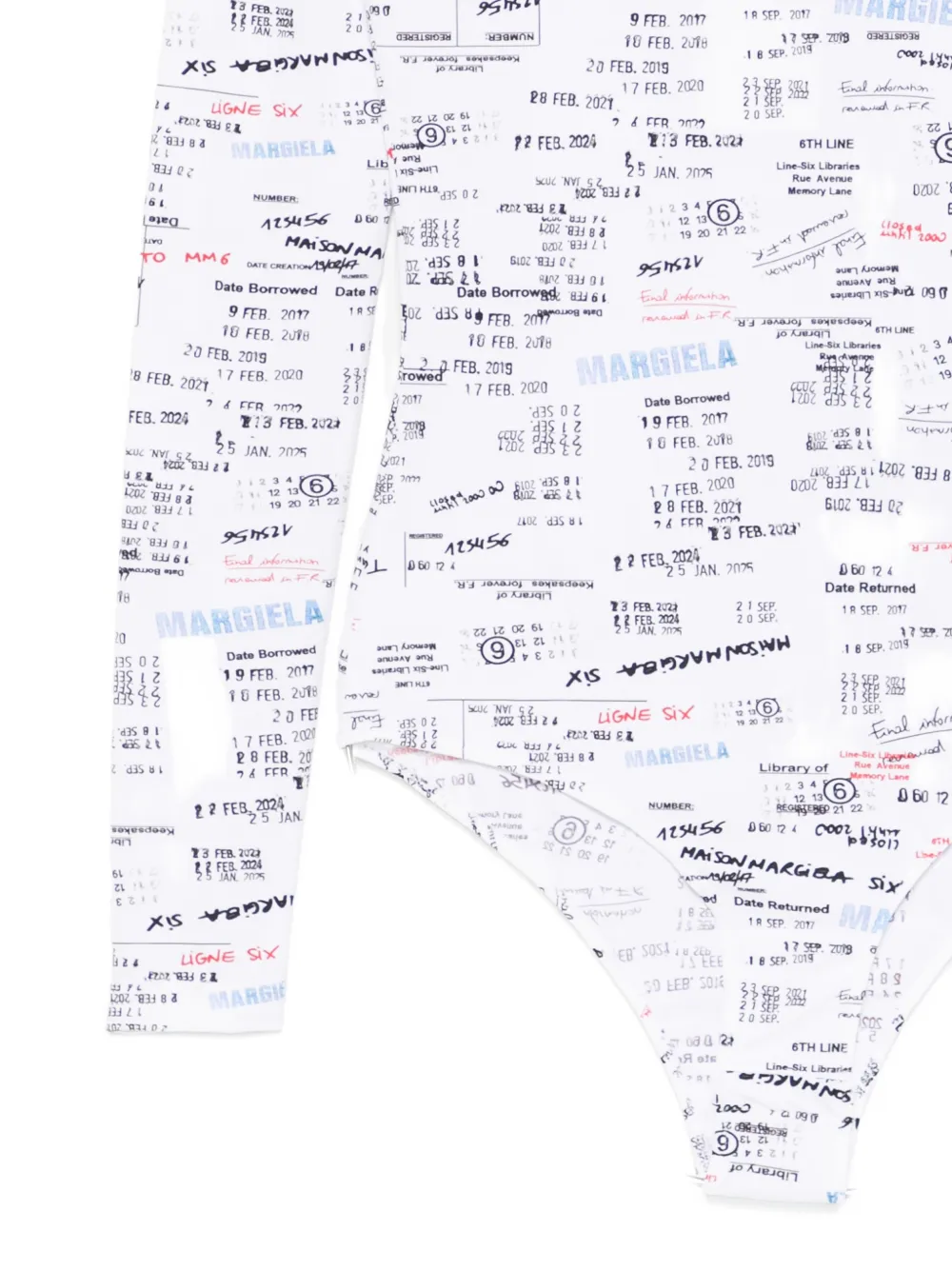  Mm6 Maison Margiela Printed Bodysuit - White 