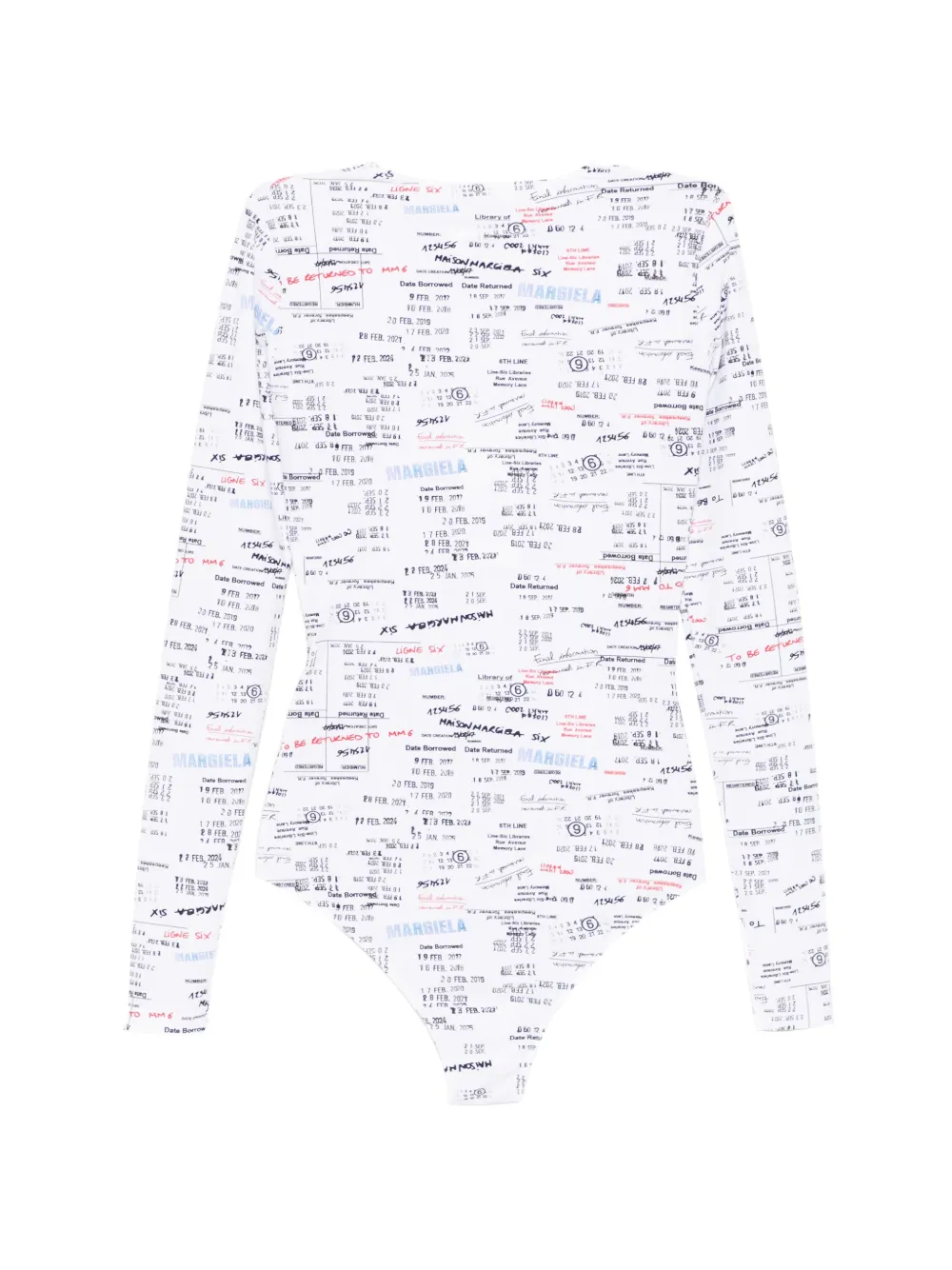  Mm6 Maison Margiela Printed Bodysuit - White 