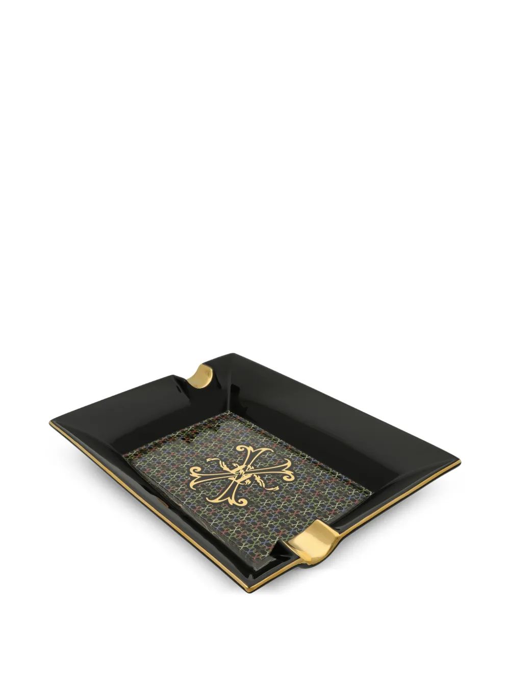  S.t. Dupont Rectangular Patterned Ashtray - Black 