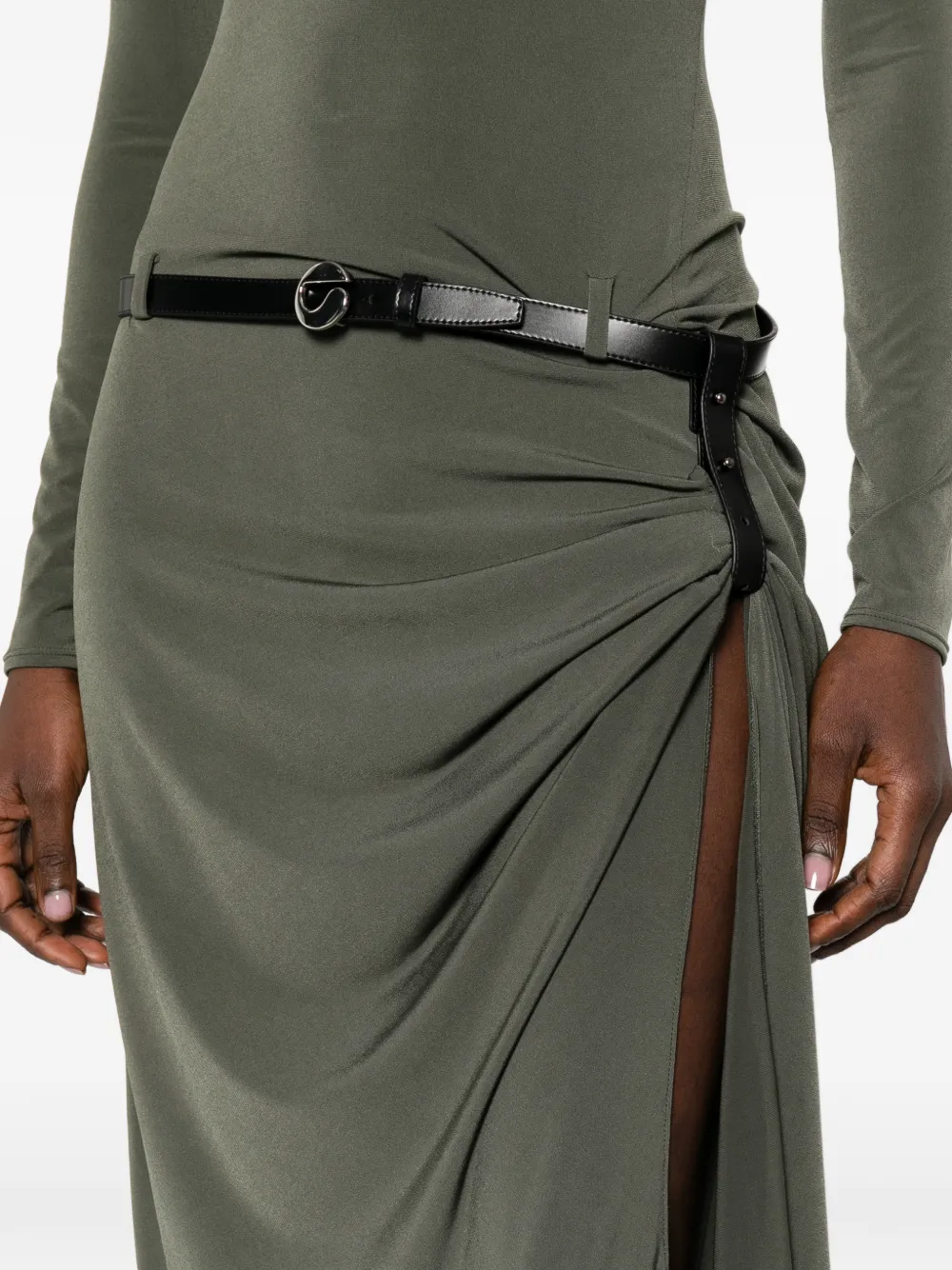 Coperni Gedrapeerde maxi-jurk Groen