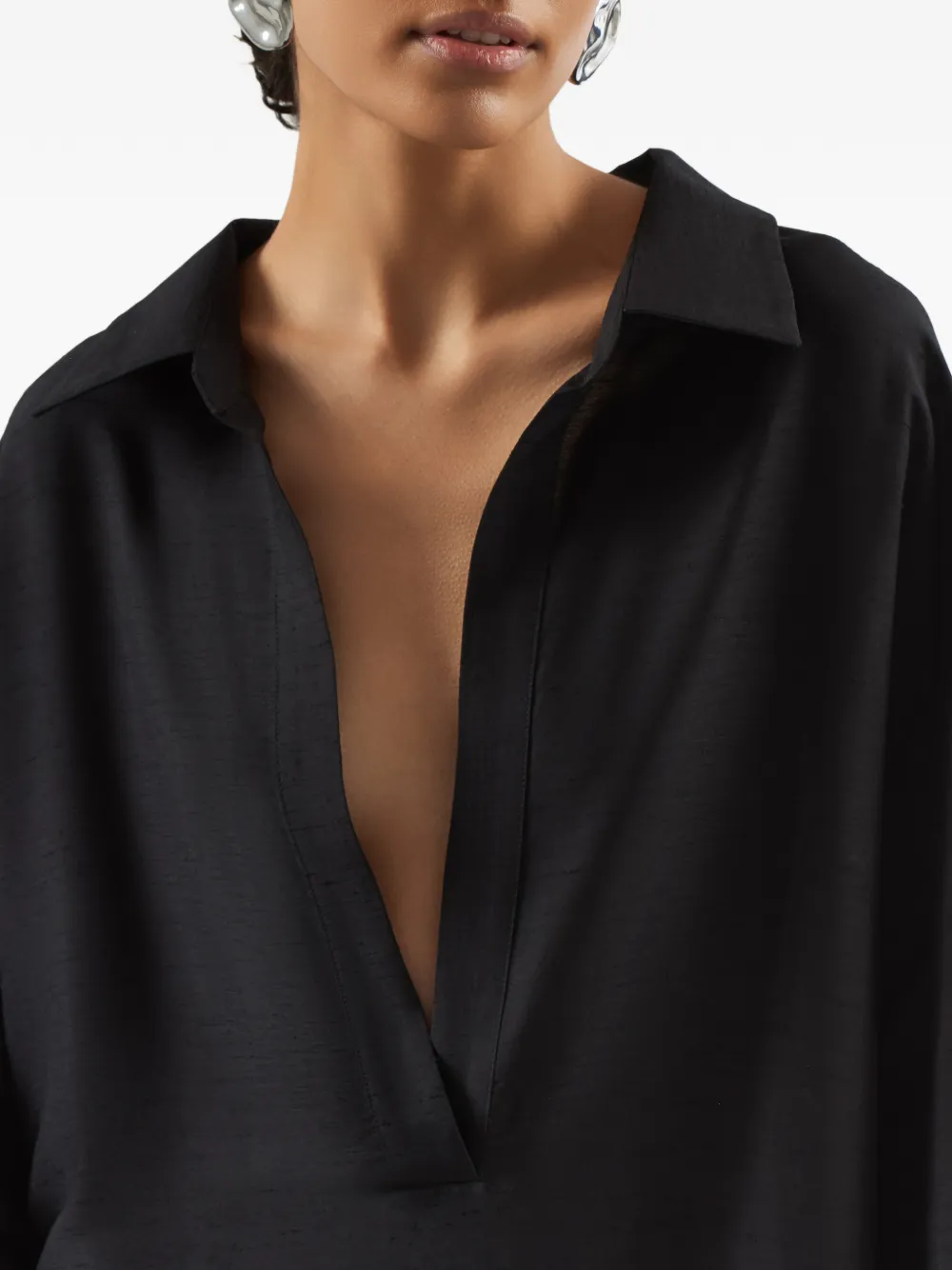 Taller Marmo Bordighera maxi-jurk met franje Zwart
