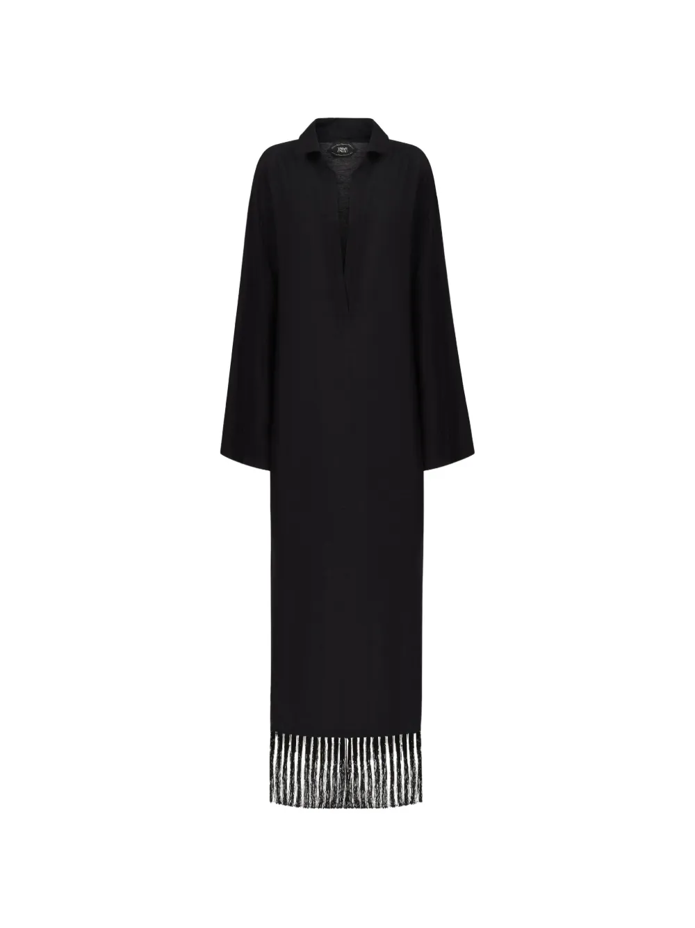 Taller Marmo Bordighera fringed-hem maxi dress - Nero