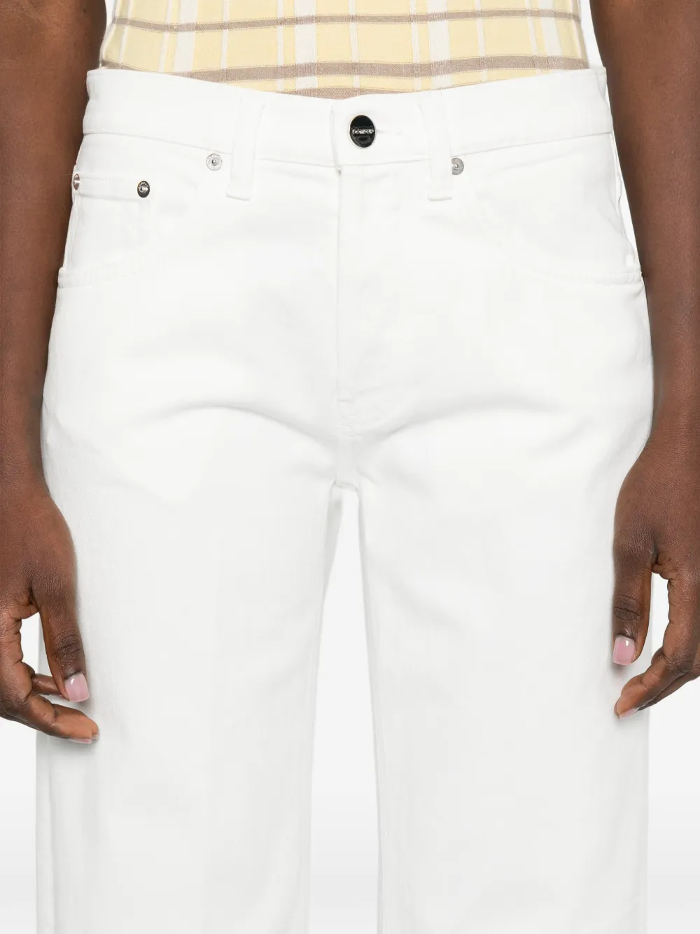 DONDUP Jeans met riemlus knoop Wit