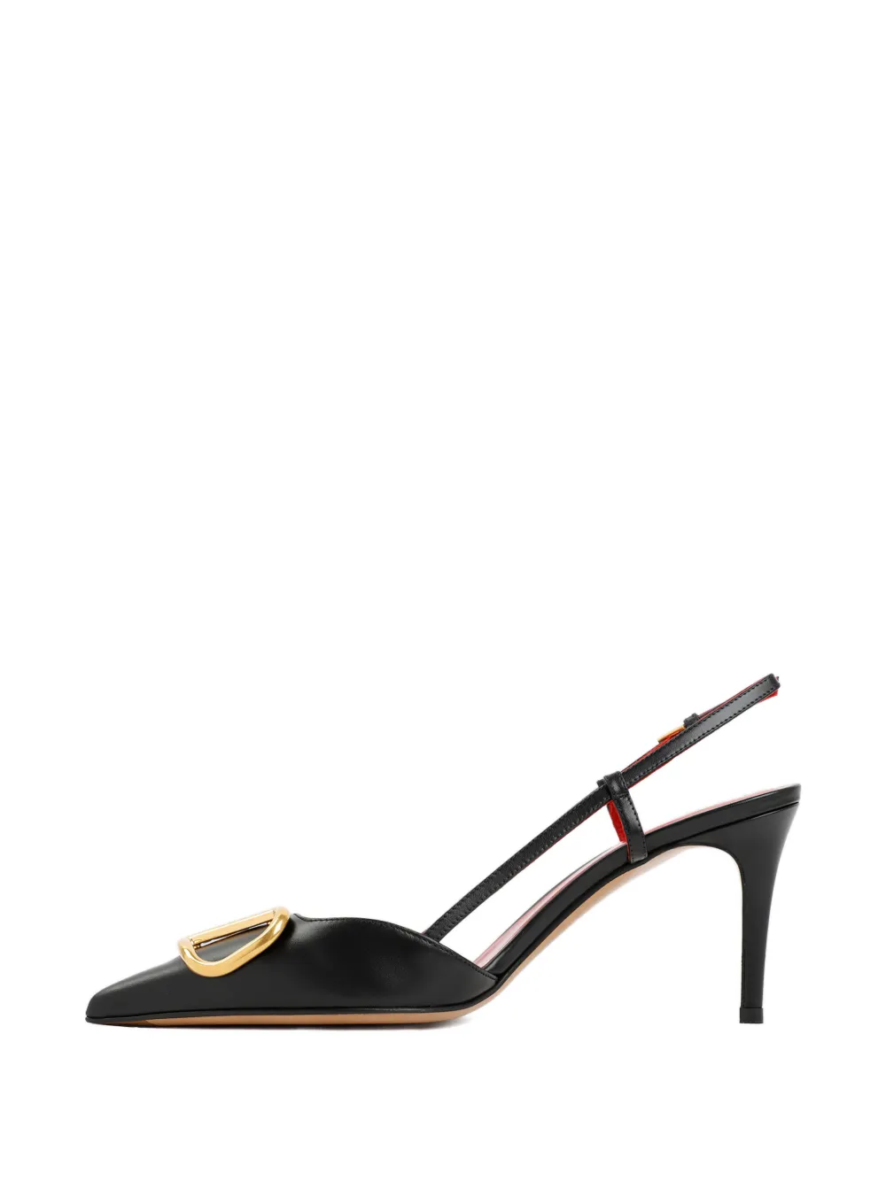 Valentino Garavani V-logo pointed heeled pumps Zwart