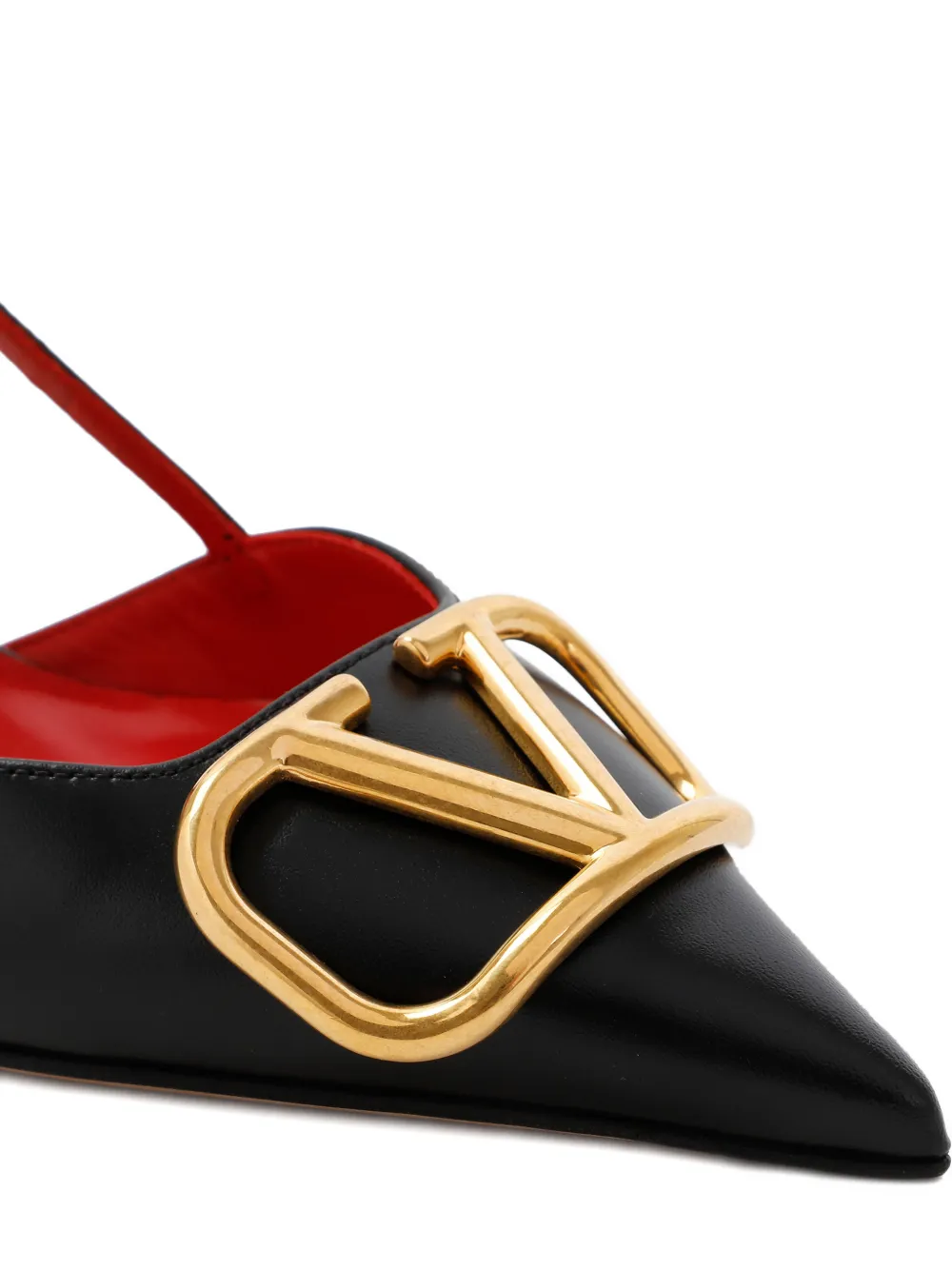 Valentino Garavani V-logo pointed heeled pumps Zwart