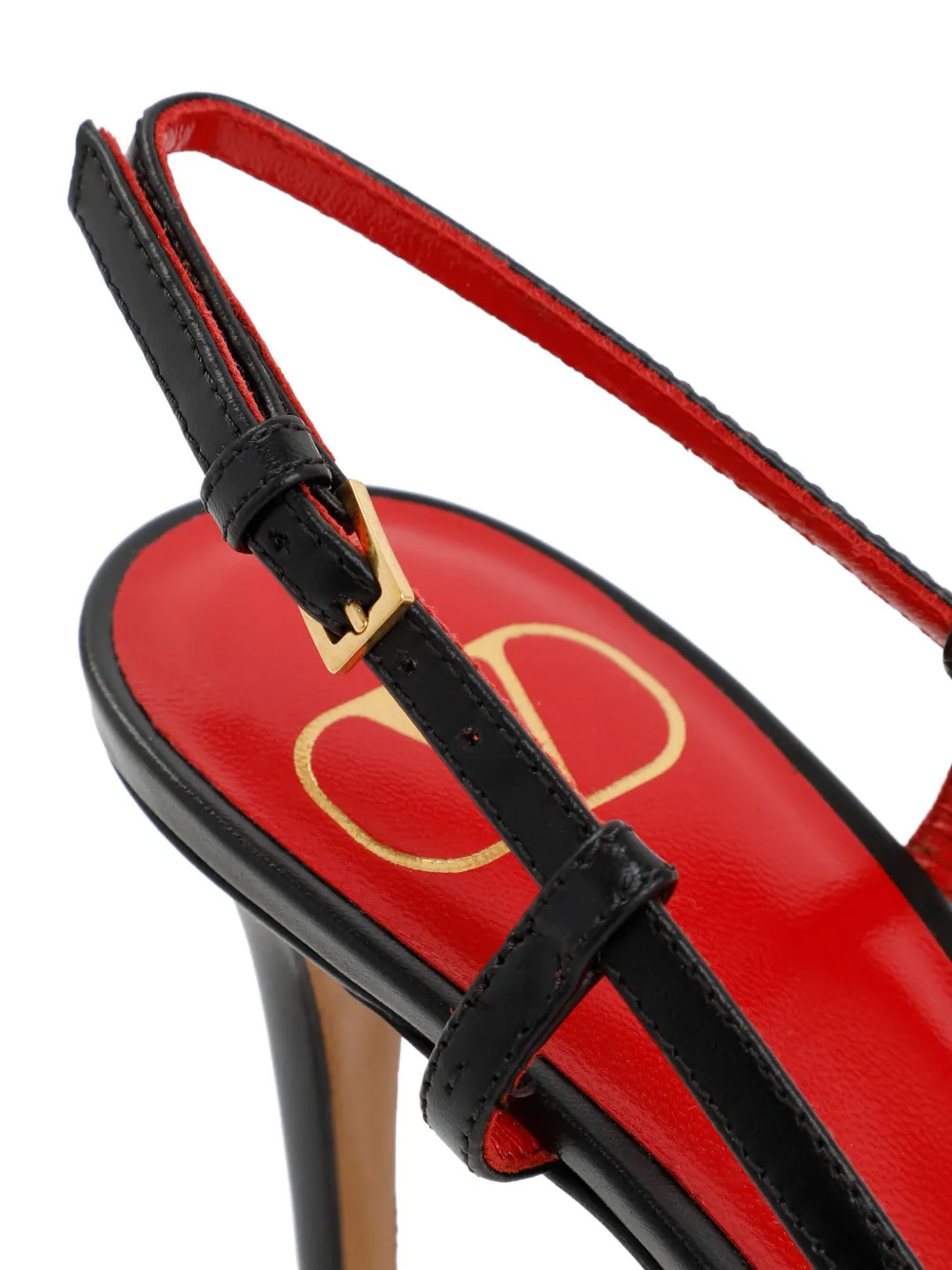 Valentino Garavani V-logo pointed heeled pumps Zwart