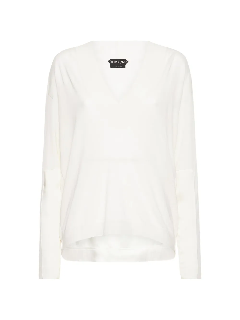TOM FORD V-neck long-sleeve knitted top - Bianco