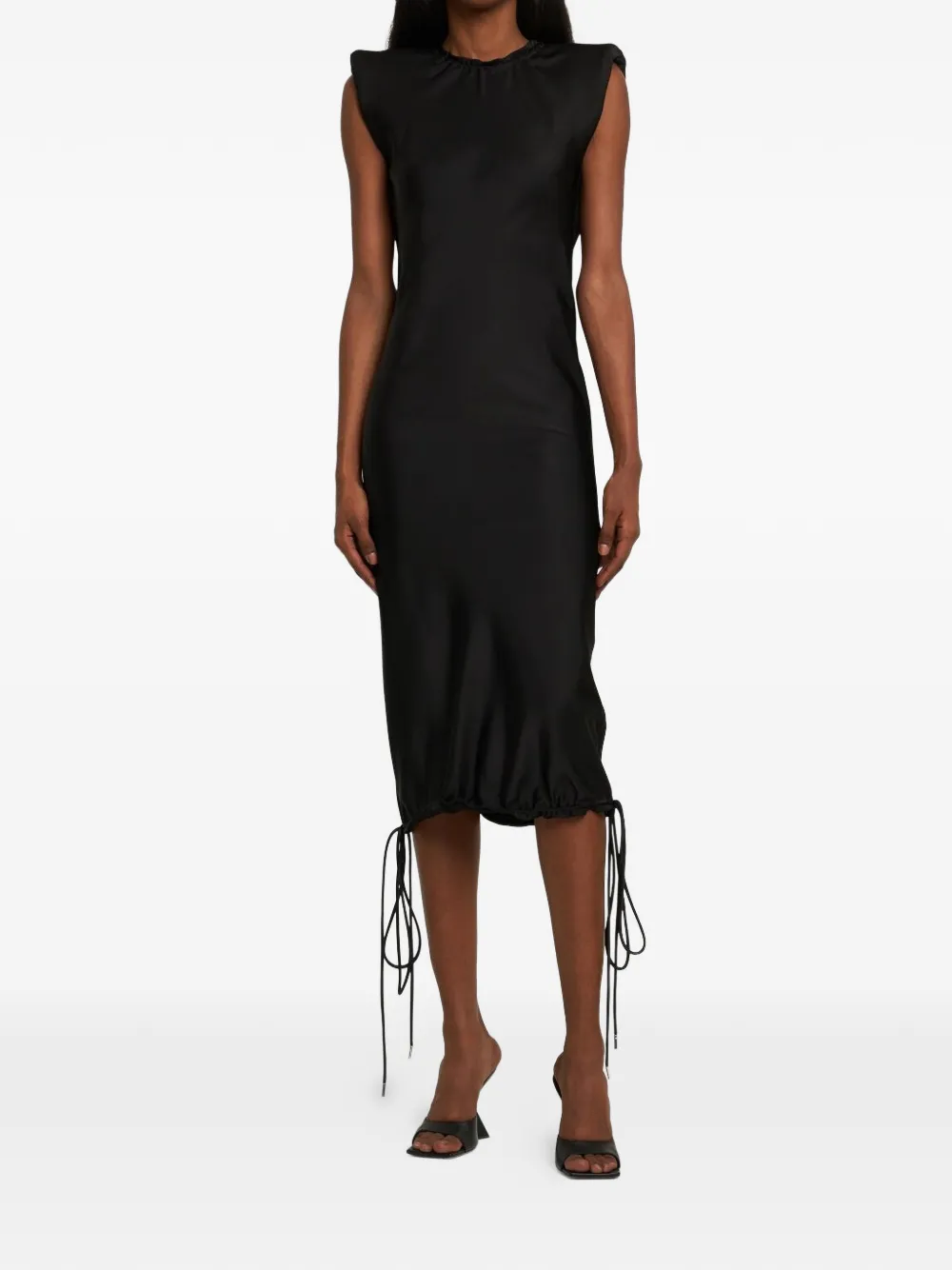The Attico draping-straps midi dress - Zwart